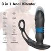 Silikon Anal Vibrator Push Prostata Stimulator Massage Verzögerung Ejakulation Lock Ring Anal Butt Plug Sex Spielzeug Dildo für Männer