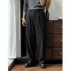 Three-dimensional Pleated Straight Trousers Men's Loose Trousers Wide-leg Spring and Autumn New Drop-down Men's High-end Casual Trousers
