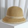 Straw Hat Women's Hand-woven Fine Grass Bucket Hat Big Eaves Sunshade Sun Protection Hat Summer Vacation Beach Hat