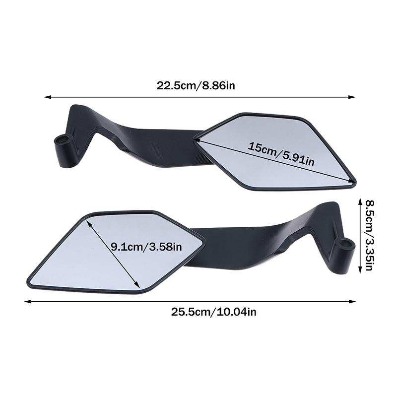 Espelhos de Motocicleta Winglets Stealth Espelho Grande Superfície de Espelho Asas Espelho 10mm/8mm Espelho Retrovisor de Motocicleta