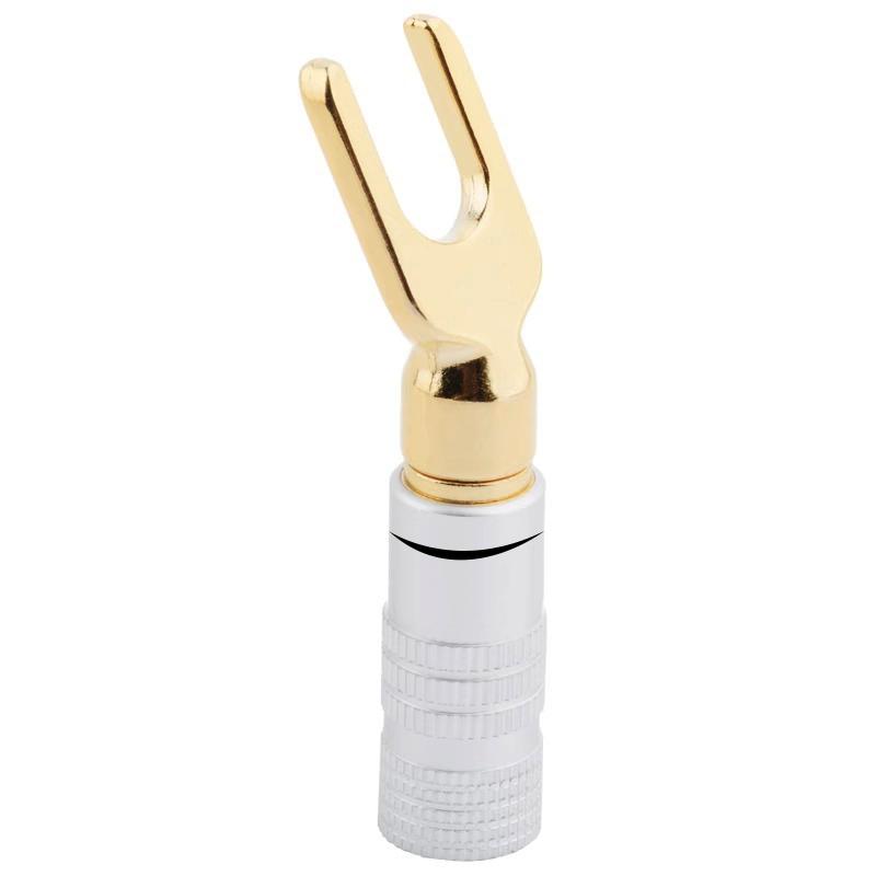 10Pcs Y/ U Type Speaker Banana Plugs Audio Cable Wire Connector Screw Lock Fork Spade Plug Banana Connectors