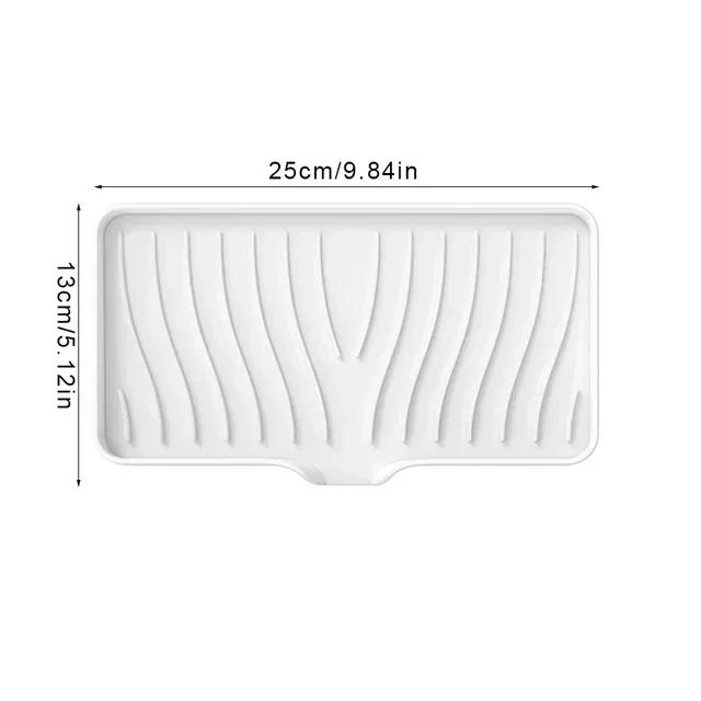 New Silicone Faucet Mat Kitchen Sink Tray Soap Dispenser Sponge Drain Pad Sink SplashDrying Mat Countertop Storage Tray SoapTray