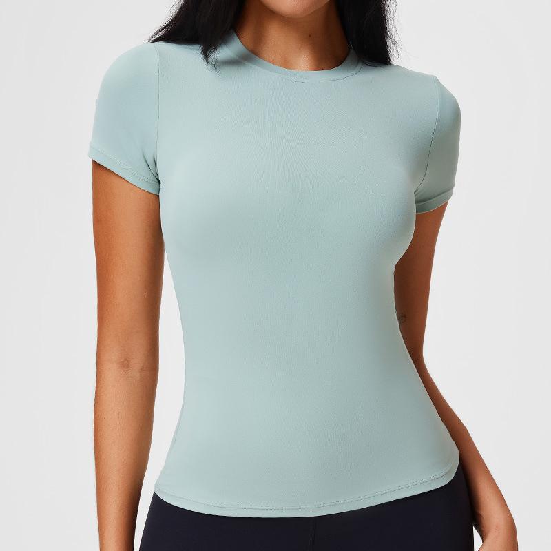 Celebrity American-style Spicy Girl T-shirt for Women, Summer Short-sleeve Slimming Stretch Quick-dry Fit, Fitness Yoga Sports Top