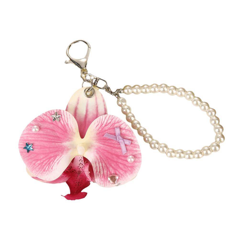 Sweet Butterfly Orchid Keyring Exquisite Backpack Decoration Simulation Flower Keychain  Women Style 4