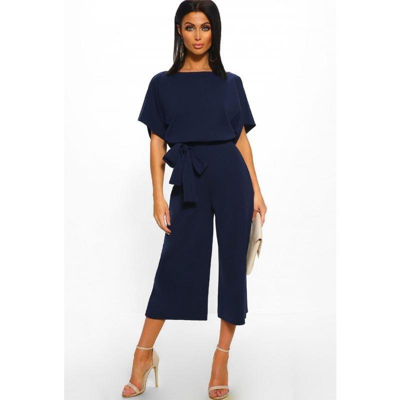 

Летний женский комбинезон, модный комбинезон с коротким рукавом и застежкой-молнией S темно-синий