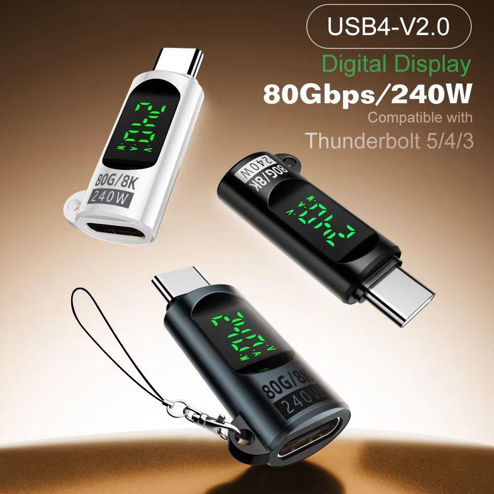

PD240W Type C OTG adapter LED Display USB-C Converter Durable Type C OTG Adapter Fast Charging сірий