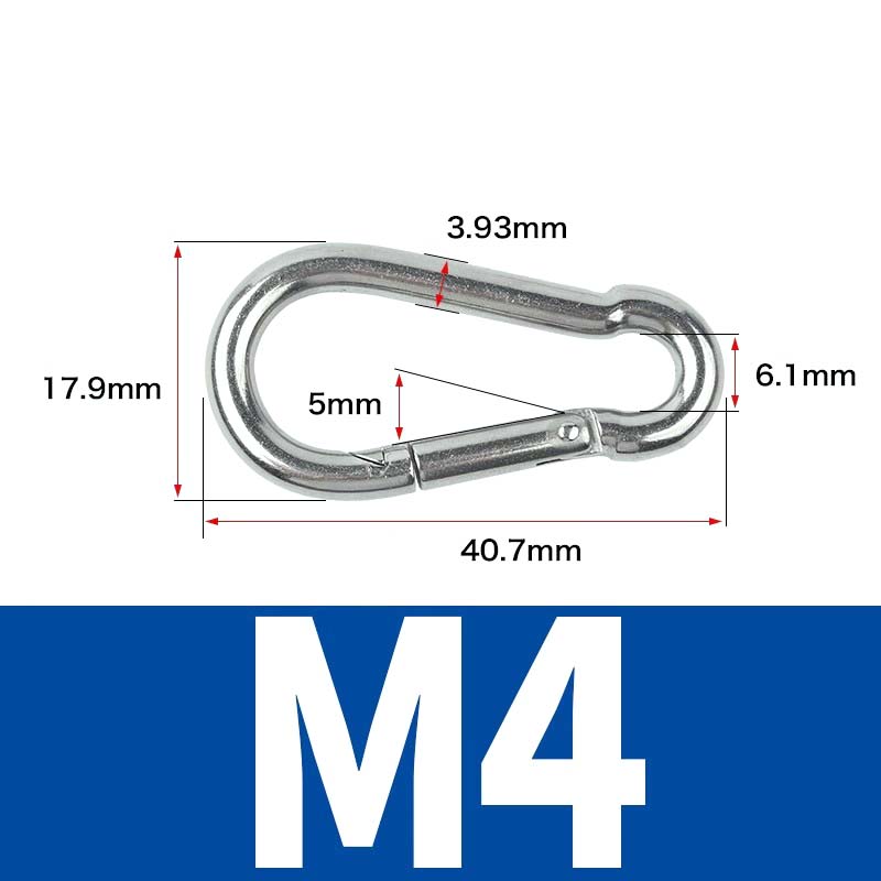 2-5pcs 304 Stainless Steel Spring Snap Multifunctional Carabiner Quick Link Lock Ring Hook Safety Buckle M4 M5 M6 M7 M8 M9 M10