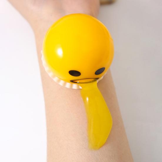 1/2/4/5/6Pcs Puking Sucking Egg Yolk Fidget Toy Anxiety Relief Vomiting Cartoon Egg Yolk Squeeze Stress Ball Sensory Prank Toy Gag Gift