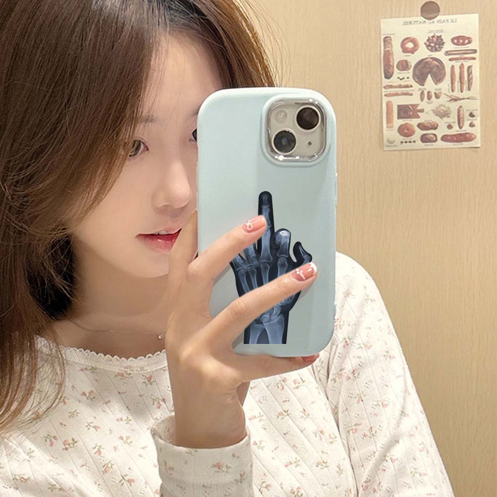 For iPhone 13 14 15 Pro Max Samsung Galaxy A14 A15 A24 Xiaomi 13T Redmi 12C Soft Chubby Phone Case NY4 Cartoon Middle Finger Art TPU Silicone Cover