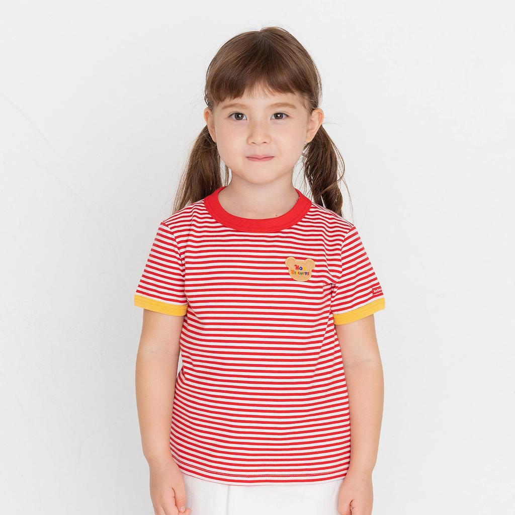 Miki House Hot Biscuits Short Sleeve T-Shirt, Boys and Girls, Red, 120cm, 70-5206-493