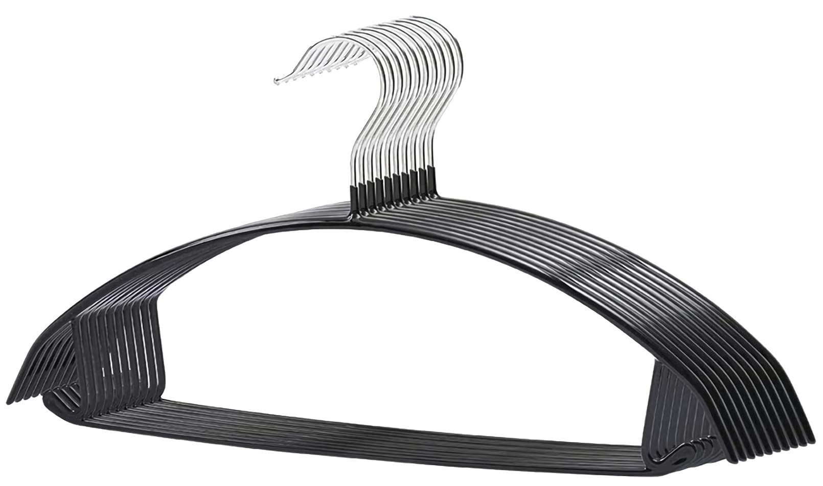 

HOSUR Suit and Jacket Slim Laundry and Storage Prevents Clothes from Prevents Shape Leaves No Marks Non-Slip Hangers, 10-Pack, Black, Type, чёрный