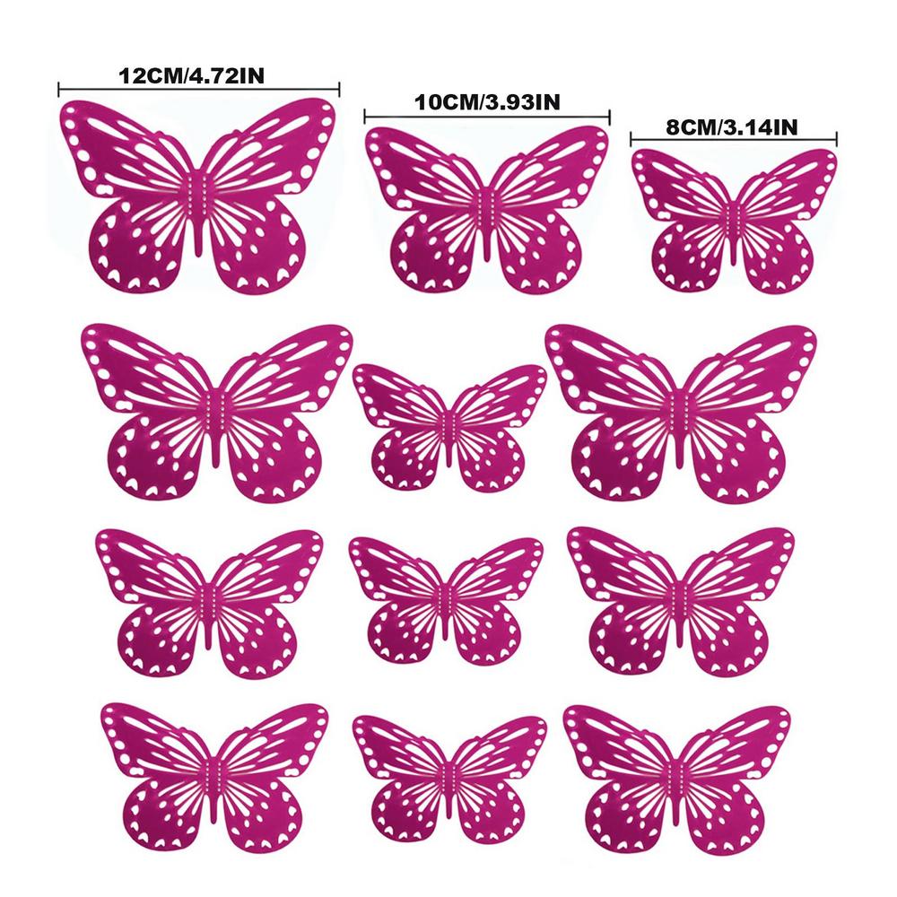 

12 шт. 3D наклейки на стену в виде бабочек, домашний декор, украшение на стену, холодильник, вечеринка, свадьба, дисплей, украшение