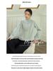 Women's Pleated Stand Collar Long Sleeve Shirt - Loose, Versatile, Elegant Design for Daily Wear