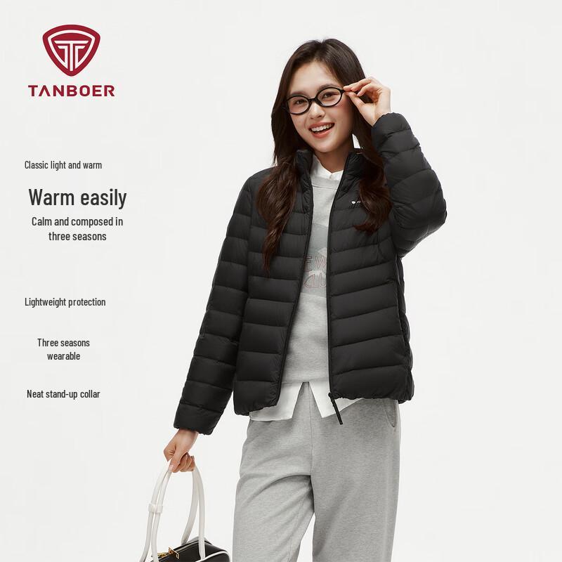 Tanboer Women s Lightweight Stand Collar Short Down Jacket TB60330266 L