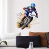 Motocross Watercolor Dirt Bike Rider Wall Stickers Living Room Sofa Background Decoration Wallpaper For Home Decor Boy Room Art Decals Sticker M1495