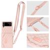 Z Flip 7 Leather Wallet Phone Cases with Cross Body Strap, Gilrs Purse Phone Case for Samsung Galaxy Z Flip 6 5 4 3, Pink