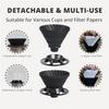 Vandroop Coffee Portable Dripper, Foldable, Reusable, Silicone, (1-2 Cups) (Black)