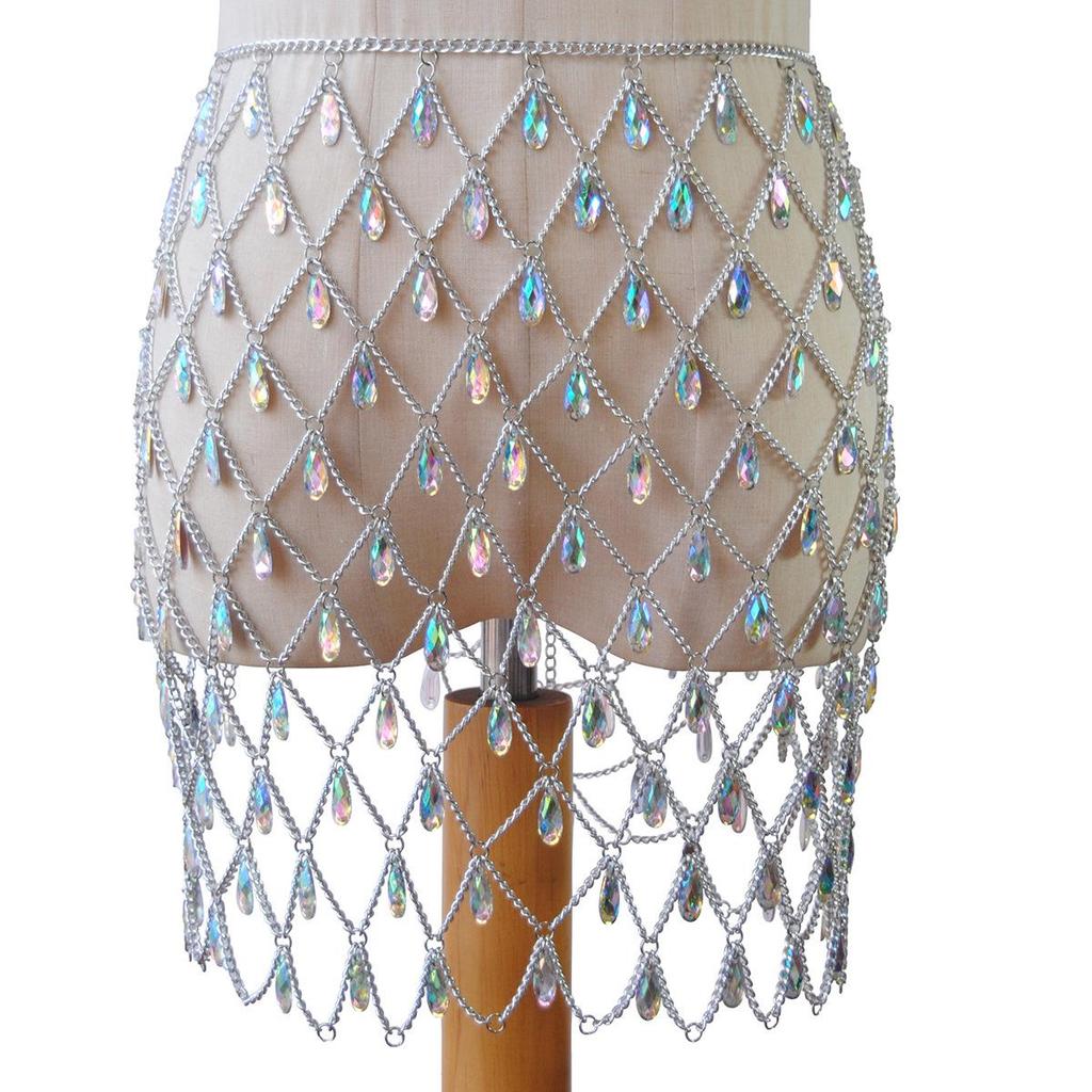 European & American Layered Sexy Body Chain with Water Drop Gem Pendant