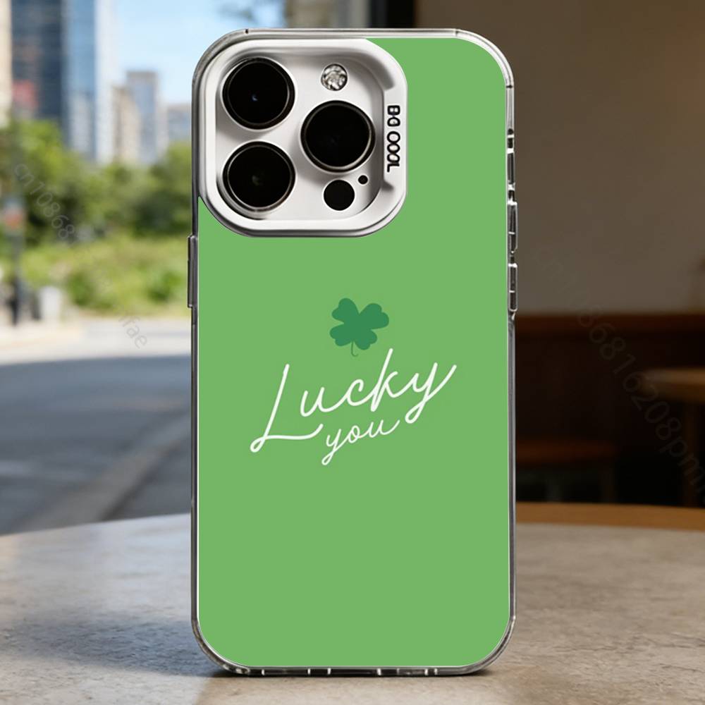 

Lucky clover Case for iPhone17 16 15 14 13 12 11 Pro Max Plus Air 16E X XR XS Max Hard Shockproof Bumper Cover iPhone16PROMAX