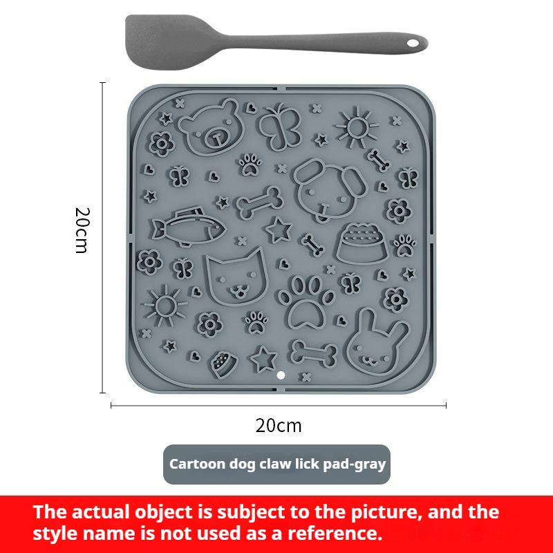 

Коврик для лизания Slow Food для домашних животных, миска для медленной еды, нескользящая протекающая тарелка для кошек [Square Gray]