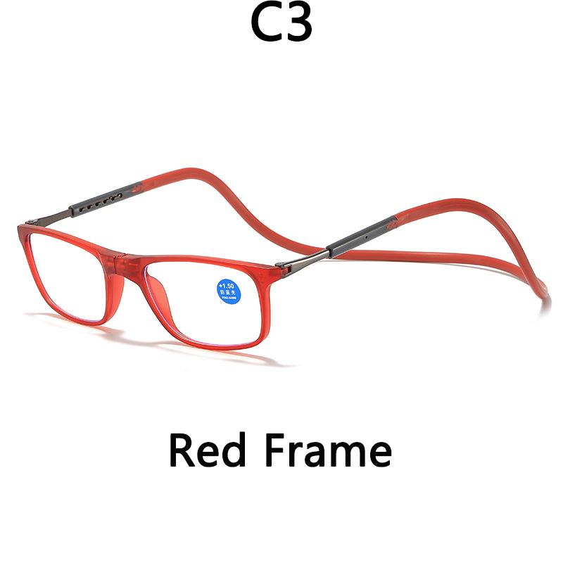 

Портативные магнитные очки для чтения для мужчин Очки для чтения с магнитом, висящие на шее Очки для пресбиопов Женские Anti-blue plus350