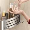 Shower Corner Shelf Without Drilling Aluminum Bathroom Shelf With Towel Bar Shampoo Holder Toilet Rack Bathroom Accessories