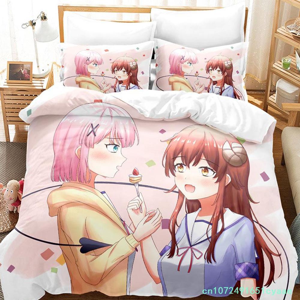 Kawaii Das Dämonenmädchen von nebenan Bettwäscheset Einzelbett Twin Full Queen King Size Bettset Erwachsener Kind Schlafzimmer Bettbezugsets Anime