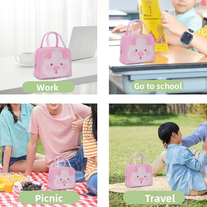 Cartoon Handheld Lunch Bag Cute Pet Lunch Bag Fresh-Keeping Ice Bag Thickened Aluminum Foil Insulated Bag Lunch Insulated Bag