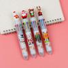 Festive Six-Color Christmas Tree & Reindeer Ballpoint Pen