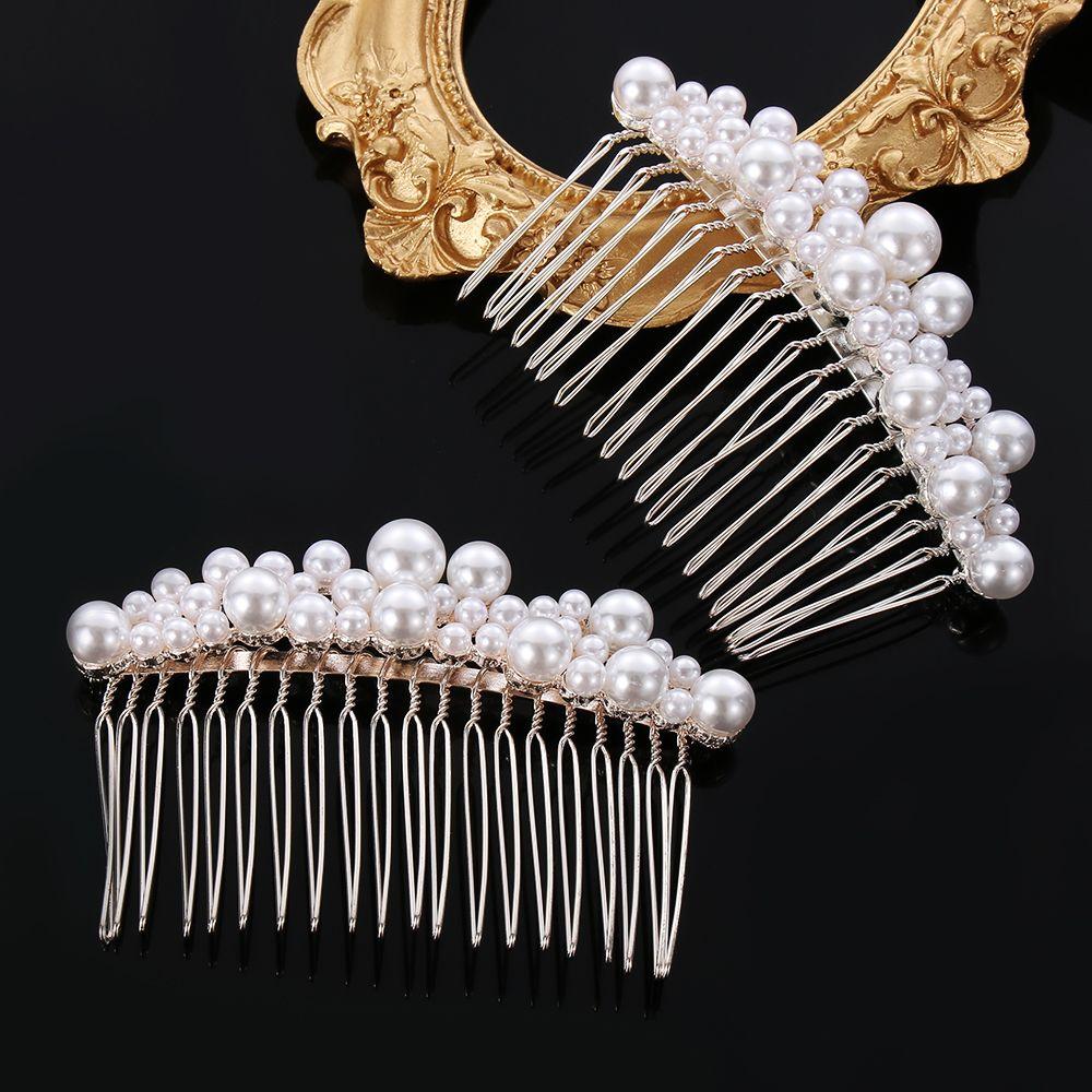 1 PC Women Jewelry Hair Ornaments Haircomb Bridal Headpiece Bride Barrette Hairwear Pearl Hairpin