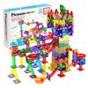 PicassoTiles Marble Run Magnetic Tiles 100 Pieces Race Track Toy STEM Building Learning Education Magnetic Building Kids Educational Kit for Boys