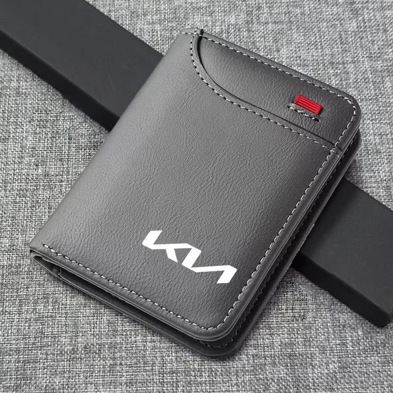 Car Men's Leather Wallet Motor Vehicles Card Ticket Storage Bag For Kia Rio Ceed Sportage Cerato Soul Sorento Picanto Optima