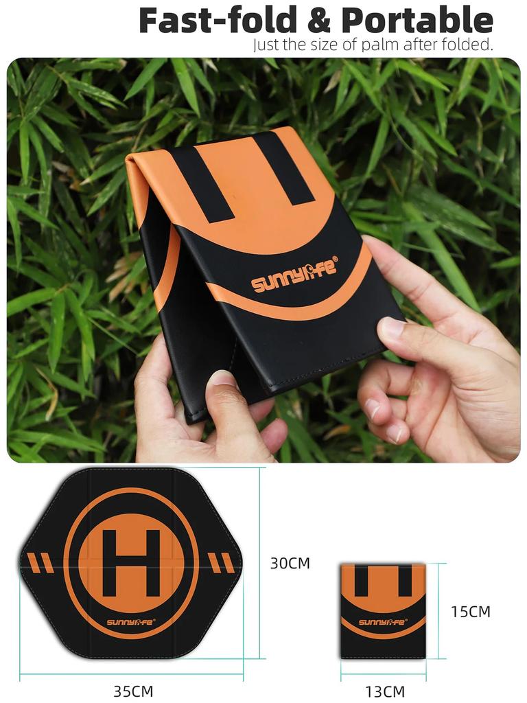 Folding Apron Landing Pad for DJI NEO/Mini4Pro, Small Drone 35cm (Orange)