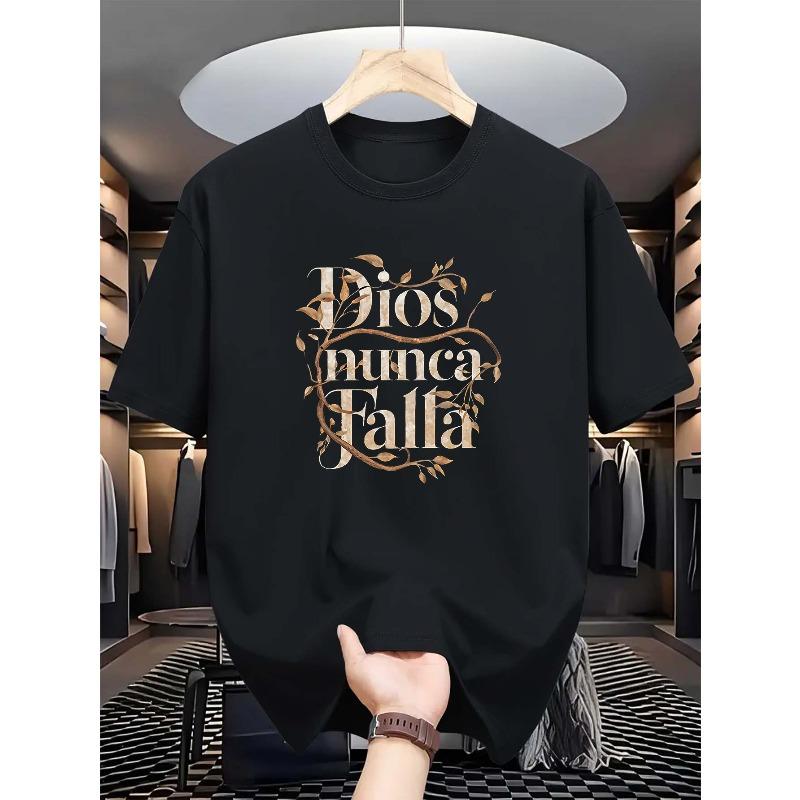 

European Size Men S T-Shirt with The Phrase God Will Never Print on It, Featuring a Unique Design, Stylish Short Sleeves 4XL чорний