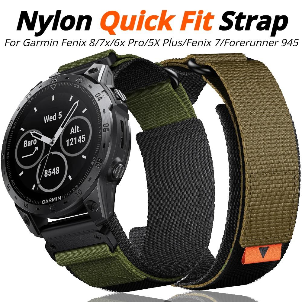 22mm 26mm QuickFit Nylon Strap For Garmin Fenix 8 7 7X 6X Pro/Epix Pro Gen 2 51mm 47mm/Fenix6 5Plus 5XPlus Braided Watchband