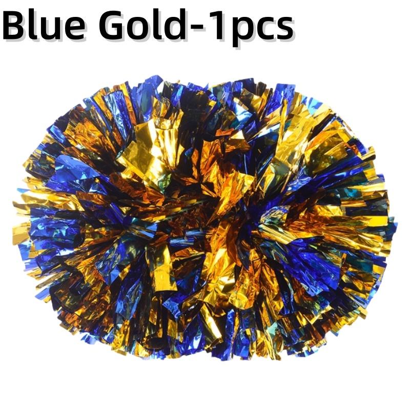Cheerleading Pom Poms with Handle Cheer Balls Big Gold Silver Red Yellow Blue Hand Dance Pompoms Accessories for Women Girl Kids