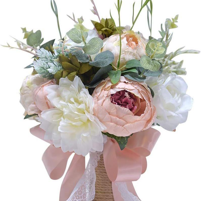 

Невеста и подружка невесты Свадебный букет Букет Белый шампанское Имитация цветов Искусственный Имитация цветов розовый