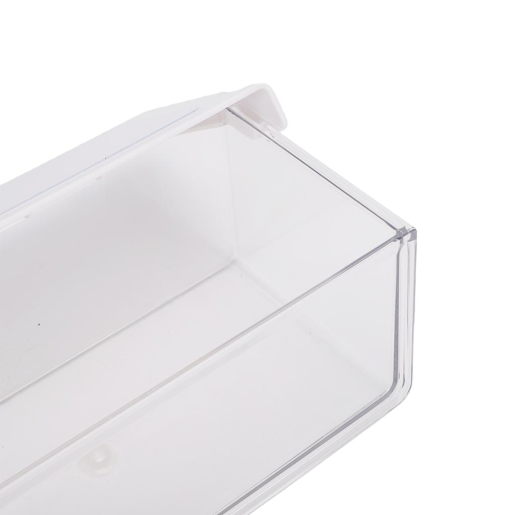 Klare Aufbewahrungsbox unter dem Spiegelschrank Hohe Transparenz PET Schubladenorganizer 33 Grad schräge Öffnung für das Badezimmer