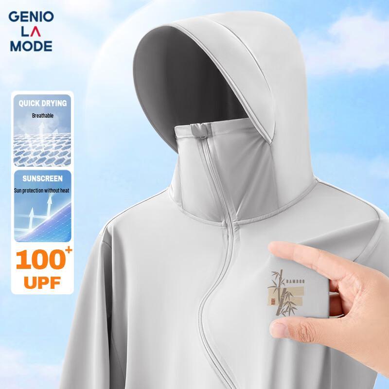 GENIOLAMODE Men's UPF100+ Printed Ice-Silk Sun Protection Shirt