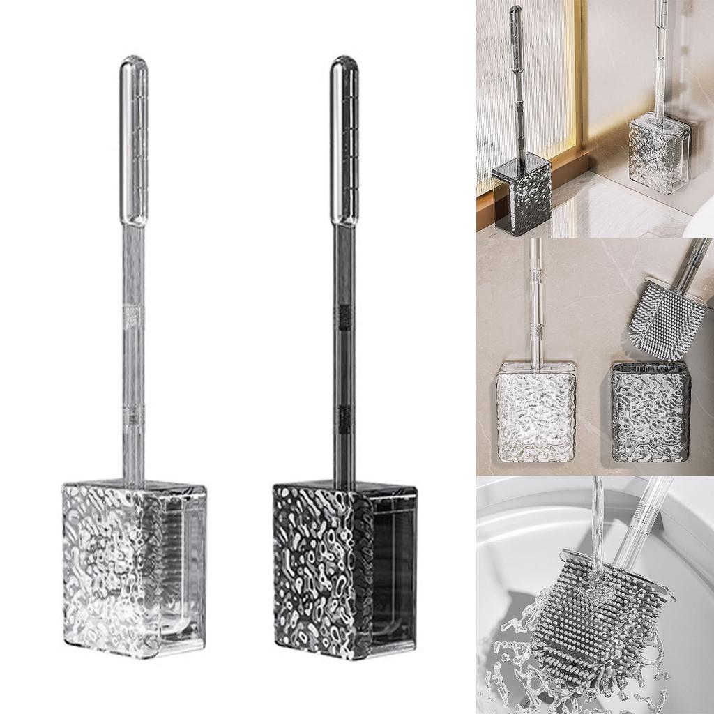 Toilet Brush Deep Cleaner Silicone Toilet Brushes with Flexible Bristles Toilet Brush with Quick Drying Holder Set