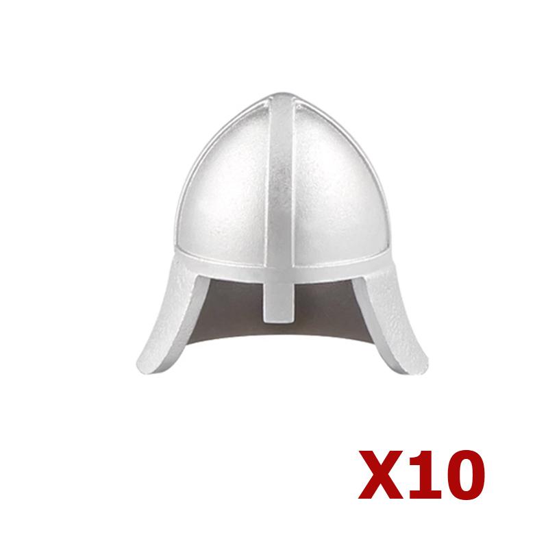 MOC Baustein Mittelalter Ritter Römischer Soldat Zubehör Helm Kopfbedeckung Flammenfeder Schwarzer Adler Schild König Umhang Ziegelstein Spielzeug