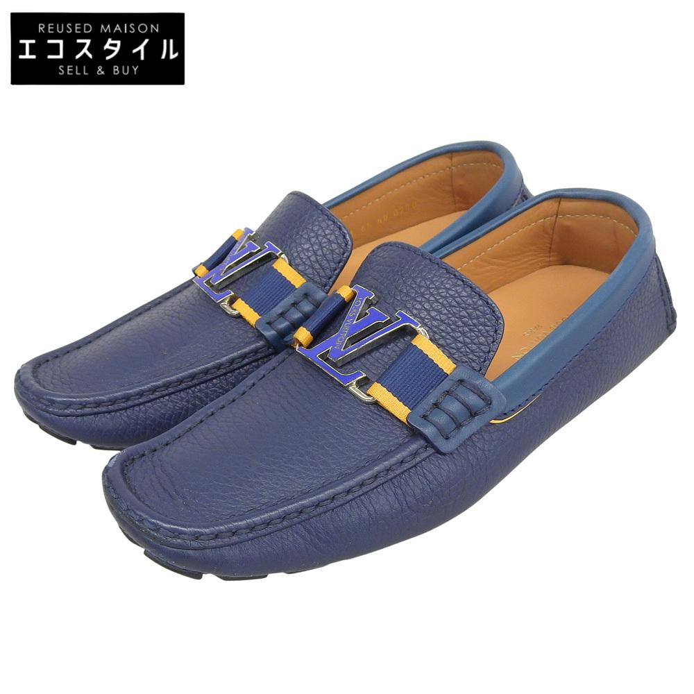 

LOUIS VUITTON Monte Carlo Line Leather Driving Shoes with LV Logo, Men s, Navy, Size 6 1/2 (6.5), 1A8F4K shoes 6.5 NavyUsed