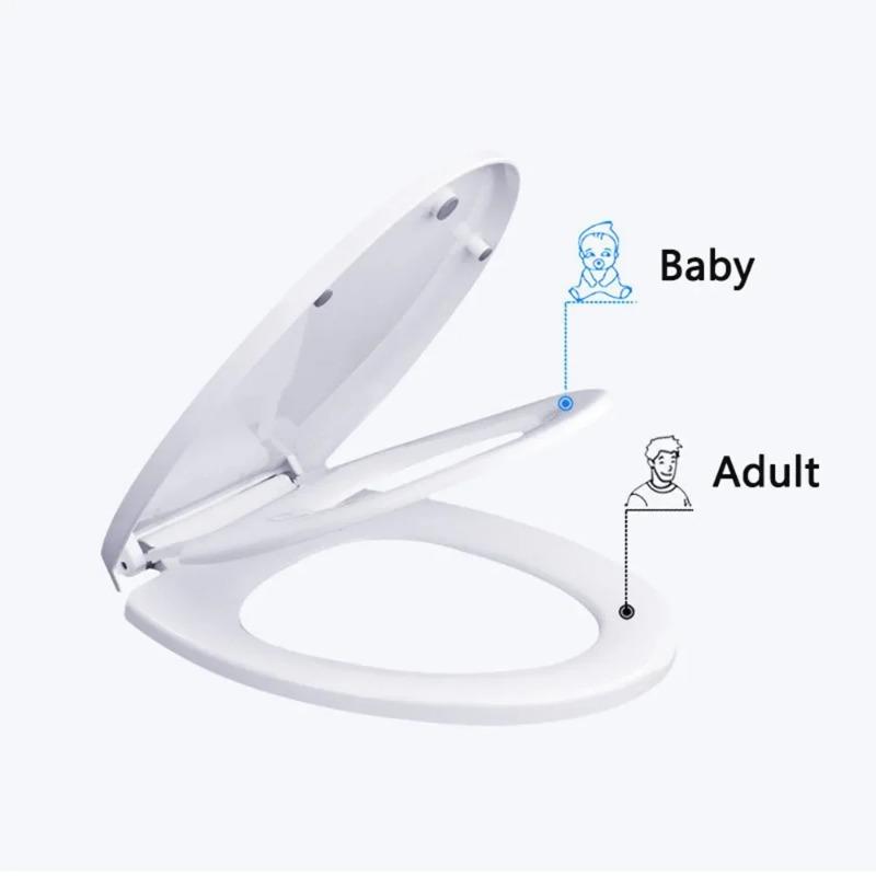 Dual Purpose Mother Child Toilet Lid Thickened Slow Lowering Seat Cover for Pedestal Pan Household Use Ideal for Adults and Kids
