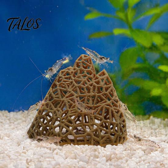 Saltwater Tank Ornament Aquarium Mountain Shrimp Hide, 3D Printed Hollow Mountain, Small Fish Landscaping Supplies Hideout Cave, Shelter for Betta