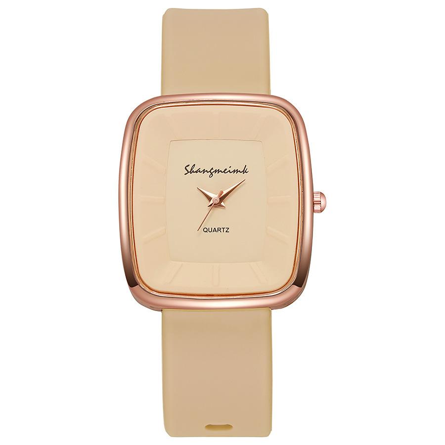 Simple Watch Square Scale Quartz Watch Neutral Middle And High School Student Watch Fashion Trendy Silicone Watch