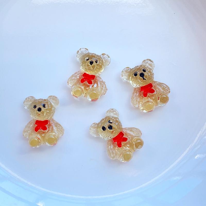 50 Stück Niedliche Mini Niedliche Cartoon Schleife Bär Nagelkunst Harz Designer Anhänger DIY Bastelbedarf für Nägel 3D Dekorationen Schmuck