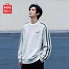 MINISO Men's Heavyweight Color-Block Street Style Pullover Sweatshirt