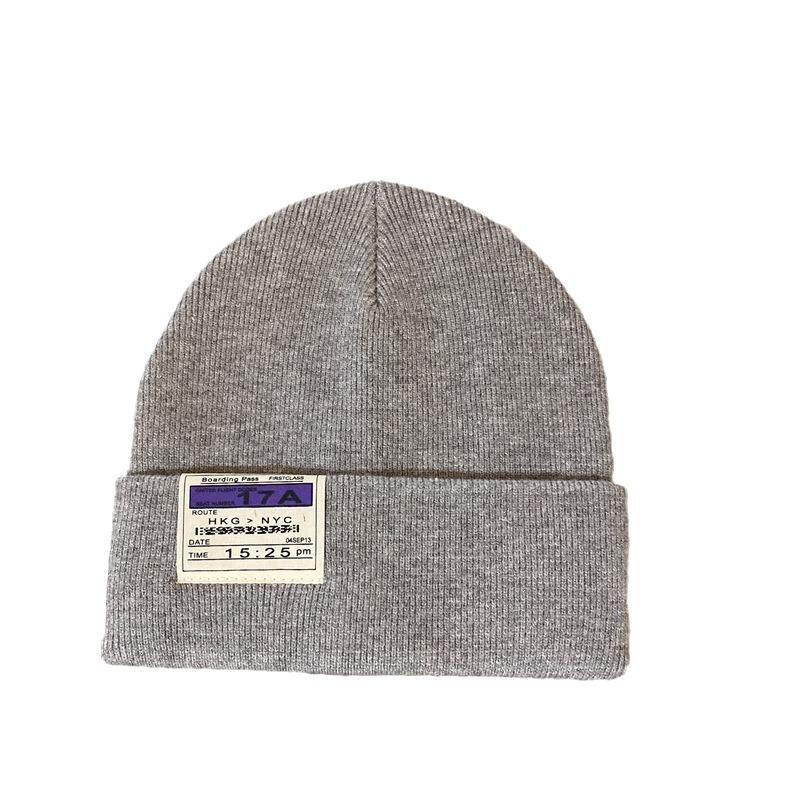 Autumn and winter hat women's wool hat handmade letter labeling white bucket hat winter knitted cold hat couple tide