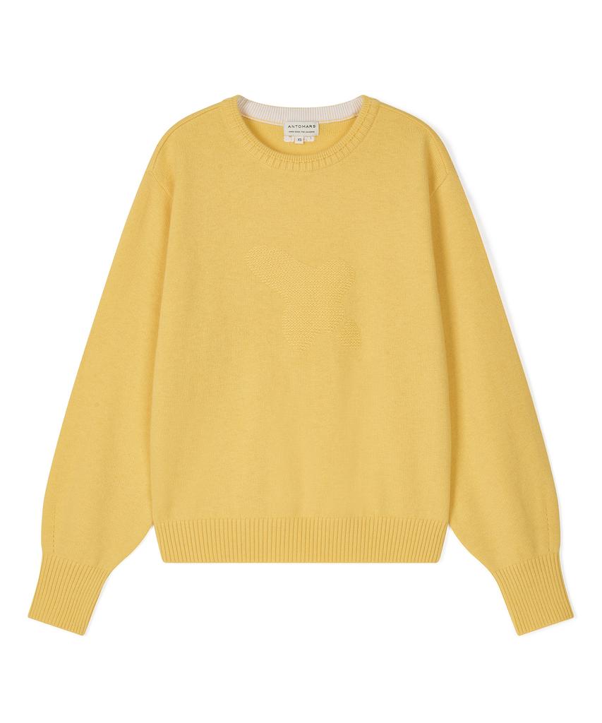 Antomas Voluminous Sleeve Crop Knit Women'S - Yellow