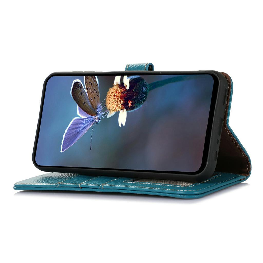 Für Honor Magic7 Lite 5G/X9c 5G/X60 Pro 5G Hülle RFID-Blockierung Echtes Rindsleder Handyhülle Litschi-Textur